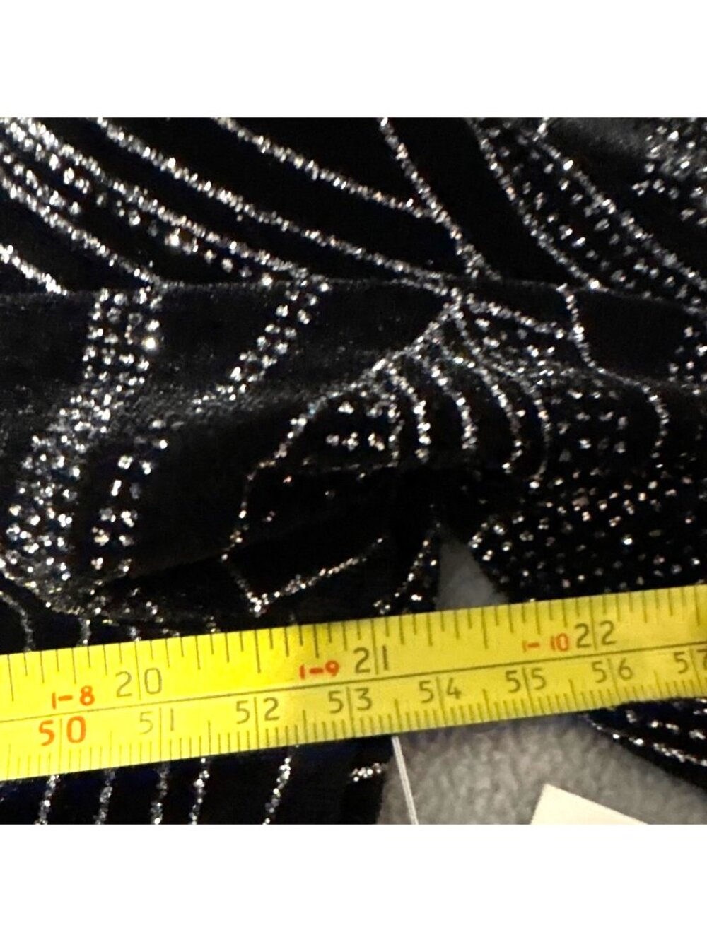 NET Notations XL Black Velvet 3/4 sleeve empress top with built in tank silver - Picture 7 of 8